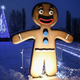 Giant gingerbread man with ominous lighting